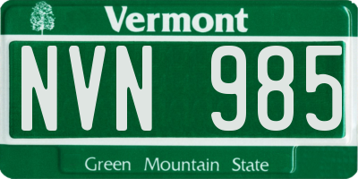 VT license plate NVN985