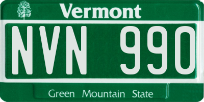 VT license plate NVN990