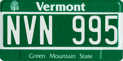 VT license plate NVN995