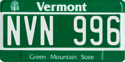 VT license plate NVN996