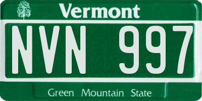 VT license plate NVN997