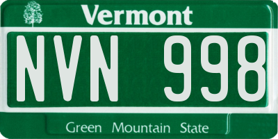 VT license plate NVN998