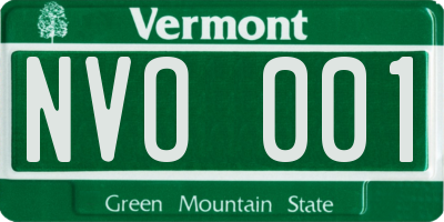VT license plate NVO001