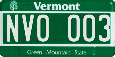 VT license plate NVO003