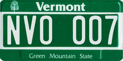 VT license plate NVO007