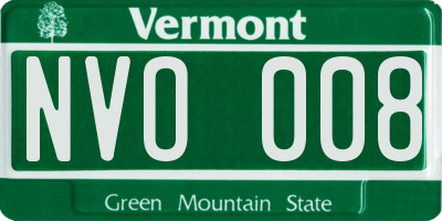 VT license plate NVO008