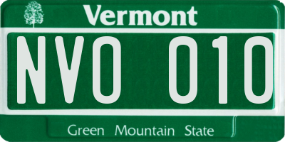 VT license plate NVO010