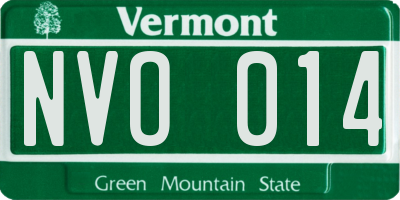 VT license plate NVO014
