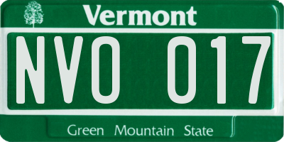 VT license plate NVO017