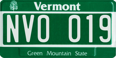 VT license plate NVO019