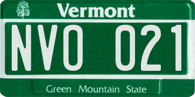 VT license plate NVO021