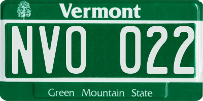 VT license plate NVO022