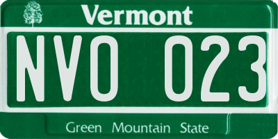 VT license plate NVO023