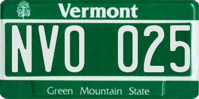 VT license plate NVO025