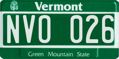 VT license plate NVO026