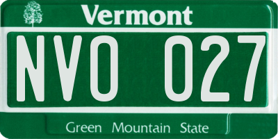 VT license plate NVO027
