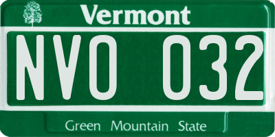 VT license plate NVO032