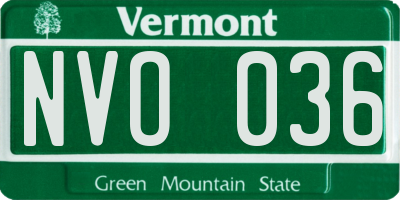 VT license plate NVO036