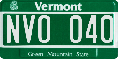 VT license plate NVO040