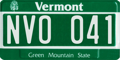 VT license plate NVO041