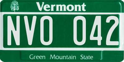 VT license plate NVO042