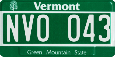 VT license plate NVO043