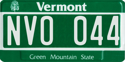 VT license plate NVO044