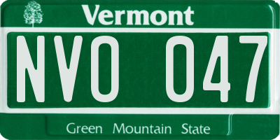 VT license plate NVO047