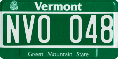 VT license plate NVO048