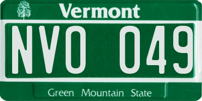 VT license plate NVO049