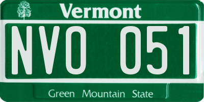 VT license plate NVO051