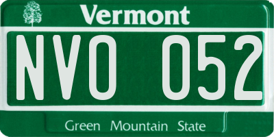VT license plate NVO052