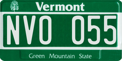VT license plate NVO055