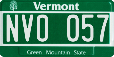 VT license plate NVO057