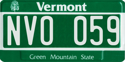 VT license plate NVO059