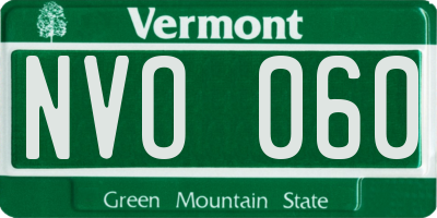 VT license plate NVO060
