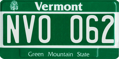 VT license plate NVO062