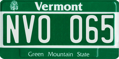 VT license plate NVO065
