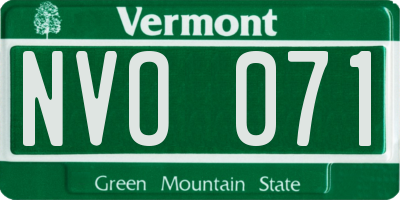 VT license plate NVO071
