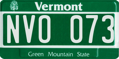 VT license plate NVO073