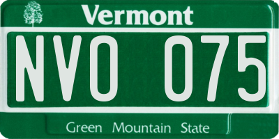VT license plate NVO075