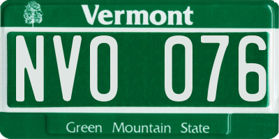 VT license plate NVO076