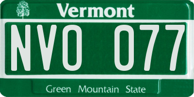 VT license plate NVO077