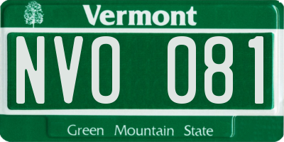 VT license plate NVO081