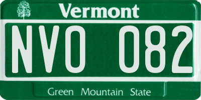VT license plate NVO082