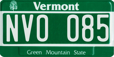 VT license plate NVO085