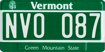 VT license plate NVO087