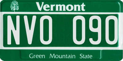 VT license plate NVO090