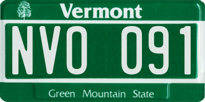 VT license plate NVO091