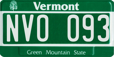 VT license plate NVO093